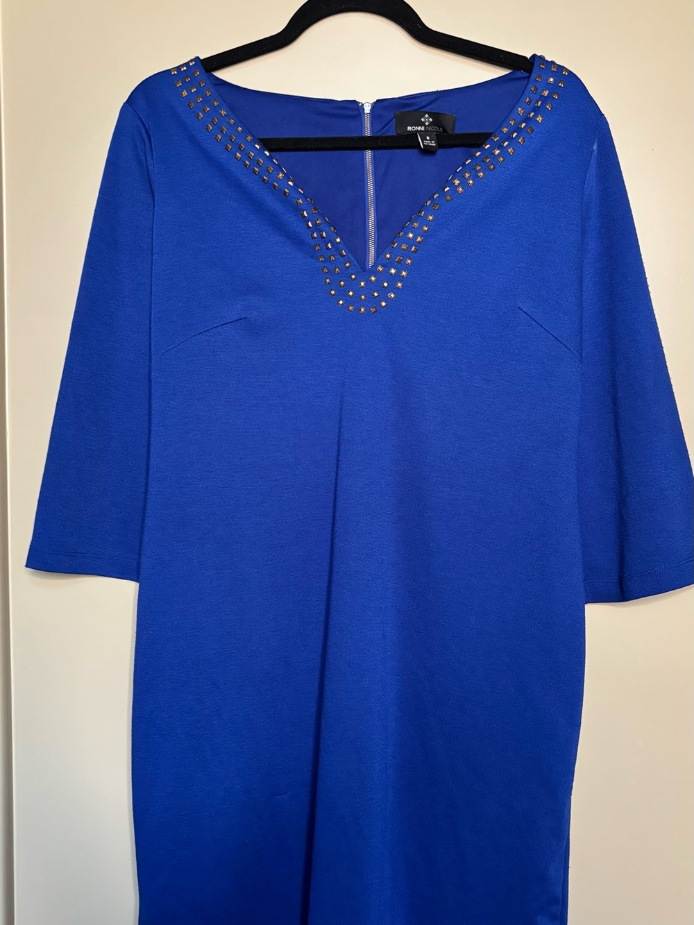 Ronni Nicole Royal Blue V‑Neck Studded Tunic